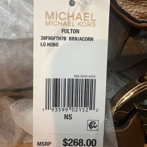 Michael Kors Fulton Signature Brown/Acorn Large Hobo Shoulder Bag - Picture 6 of 6